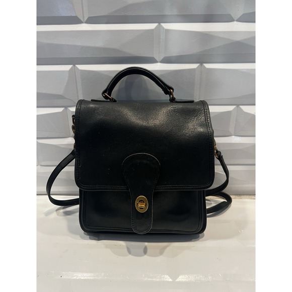 Coach Handbags - Classic Black Leather Crossbody Satchel
